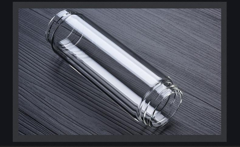 stekljannaja termochashka zavarnik 05 - Стеклянная термочашка-заварник: вакуумная прослойка, 320/ 450 мл, герметичная крышка, стекло Pyrex