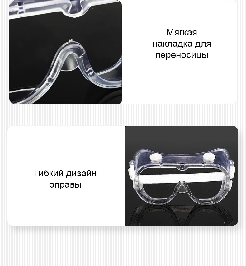 Защитные очки для глаз, защитная полумаска от вирусов, пыли, воды, осколков