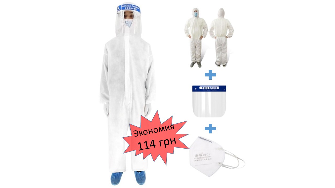 prezentacija2 1 - Индивидуальный защитный комплект врача-инфекциониста: защитный костюм+ маска KN95 + защитный экран для лица
