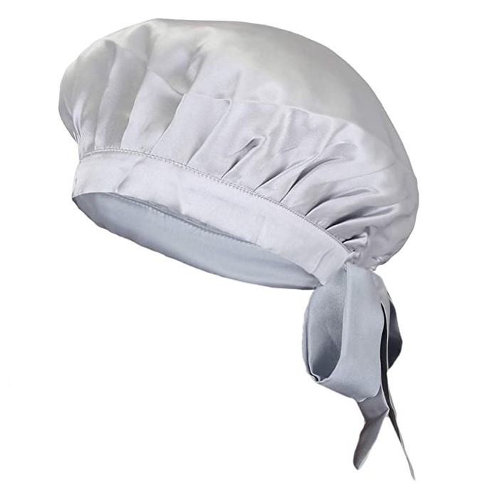 Шелковая шапочка для сна регулируемая, натуральный шелк