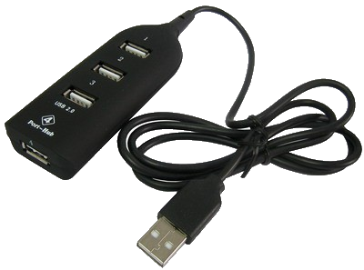 MDUH 1034 06 - Концентратор USB-портов (USB HUB) - 4х USB 2.0, кабель 30 см (черный)