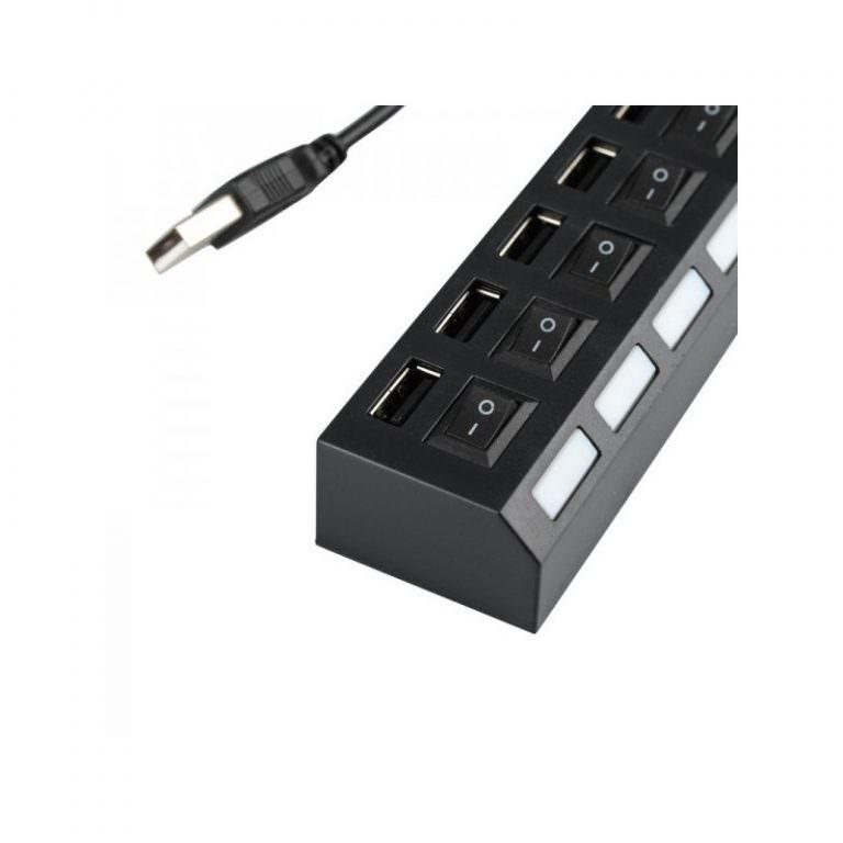 1212 - Высокоскоростной USB-концентратор на 7 портов с выключателями – 5 В, USB 2.0, 480 Мбит/с, Windows-совместимый