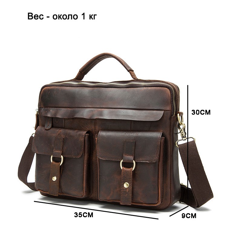 14376 - Мужская кожаная сумка-портфель Westborn Bestseller - натуральная кожа, солидный дизайн