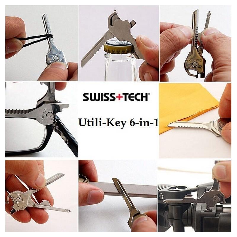 14745 - Многофункциональный брелок Swiss+Tech Utili-Key 6-in-1 - 3 отвертки, 2 ножа, 1 открывалка