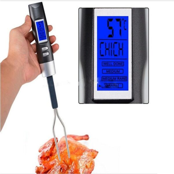 18881 - Цифровой термометр для мяса/ барбекю: выбор степени готовности и типа мяса, светодиодный экран
