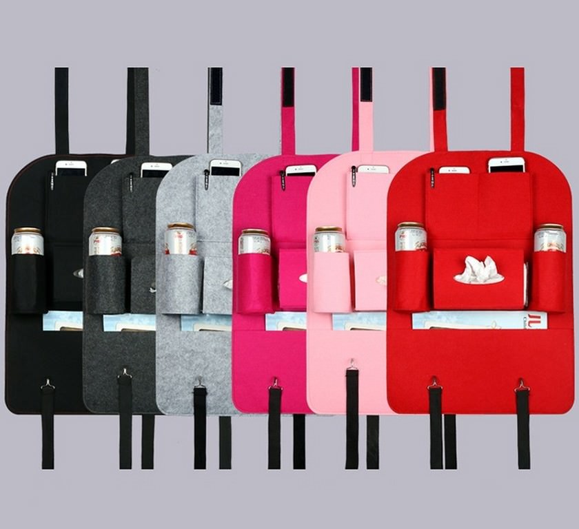 20361 - Чехол-сумка для автокресла (комплект из 2-х штук) - ассортимент цветов, универсальный размер, 6 функциональных отделений