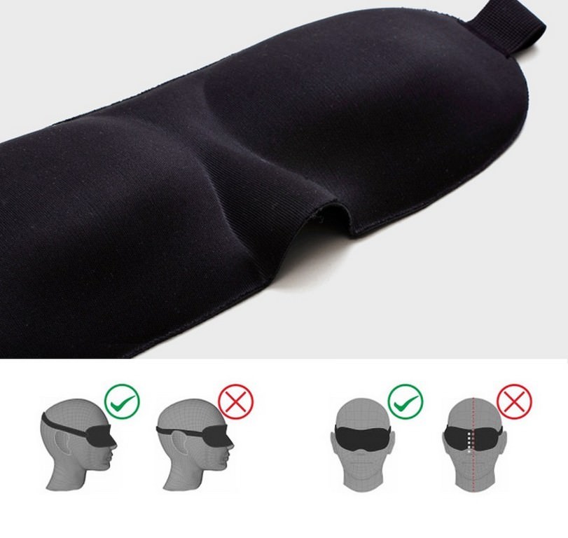 24609 - Набор для сна - надувная подушка, светонепроницаемая 3D маска