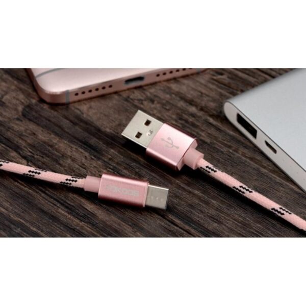 38395 - Нейлоновый кабель-адаптер Fokoos USB Type C к USB: длина 0,25/ 1,5/ 2 м, 5 цветов