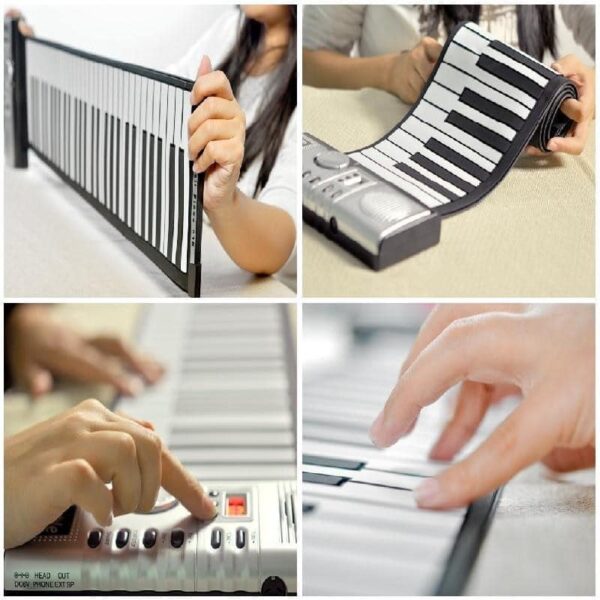 39258 - Гибкое пианино-клавиатура со встроенным аккумулятором (1000 мАч) Konix PA88M Profy: 88 клавиш, 140 тонов, 128 ритмов, педаль