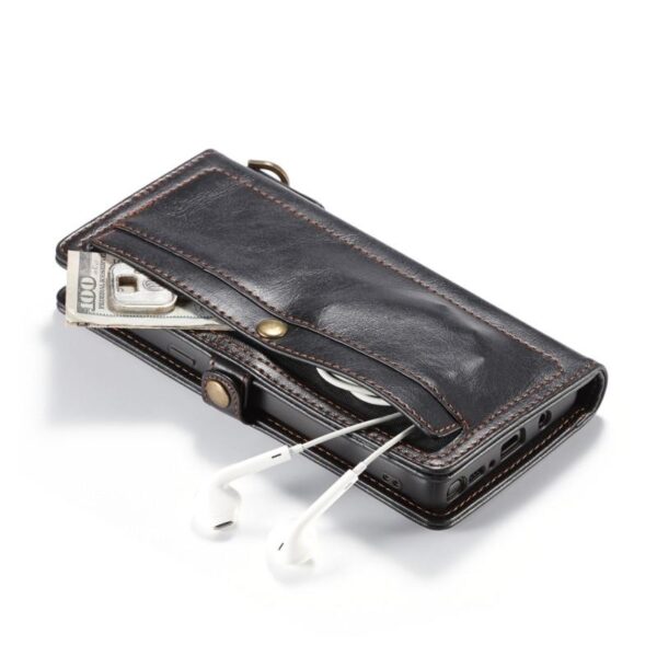 39905 - Кожаный чехол-кошелек CaseMe для iPhone X + TPU задняя крышка-бампер + ремешок