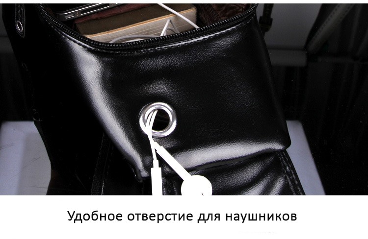 40102 - Стильная мужская сумка-рюкзак Locoer Backpack: PU кожа, 3 цвета, регулируемый ремень, 3 варианта ношения