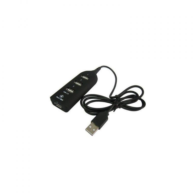 507 - Концентратор USB-портов (USB HUB) - 4х USB 2.0, кабель 30 см (черный)
