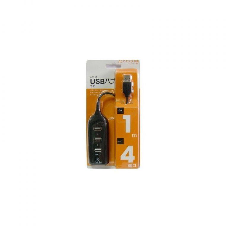 509 - Концентратор USB-портов (USB HUB) - 4х USB 2.0, кабель 30 см (черный)
